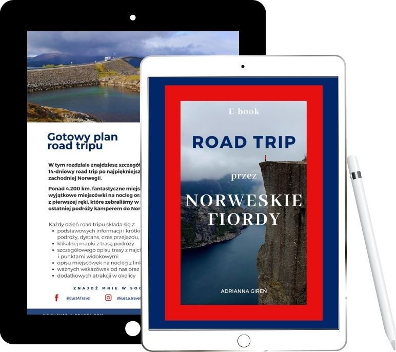 E-book Road trip przez norweskie fiordy - okładka i wnętrze